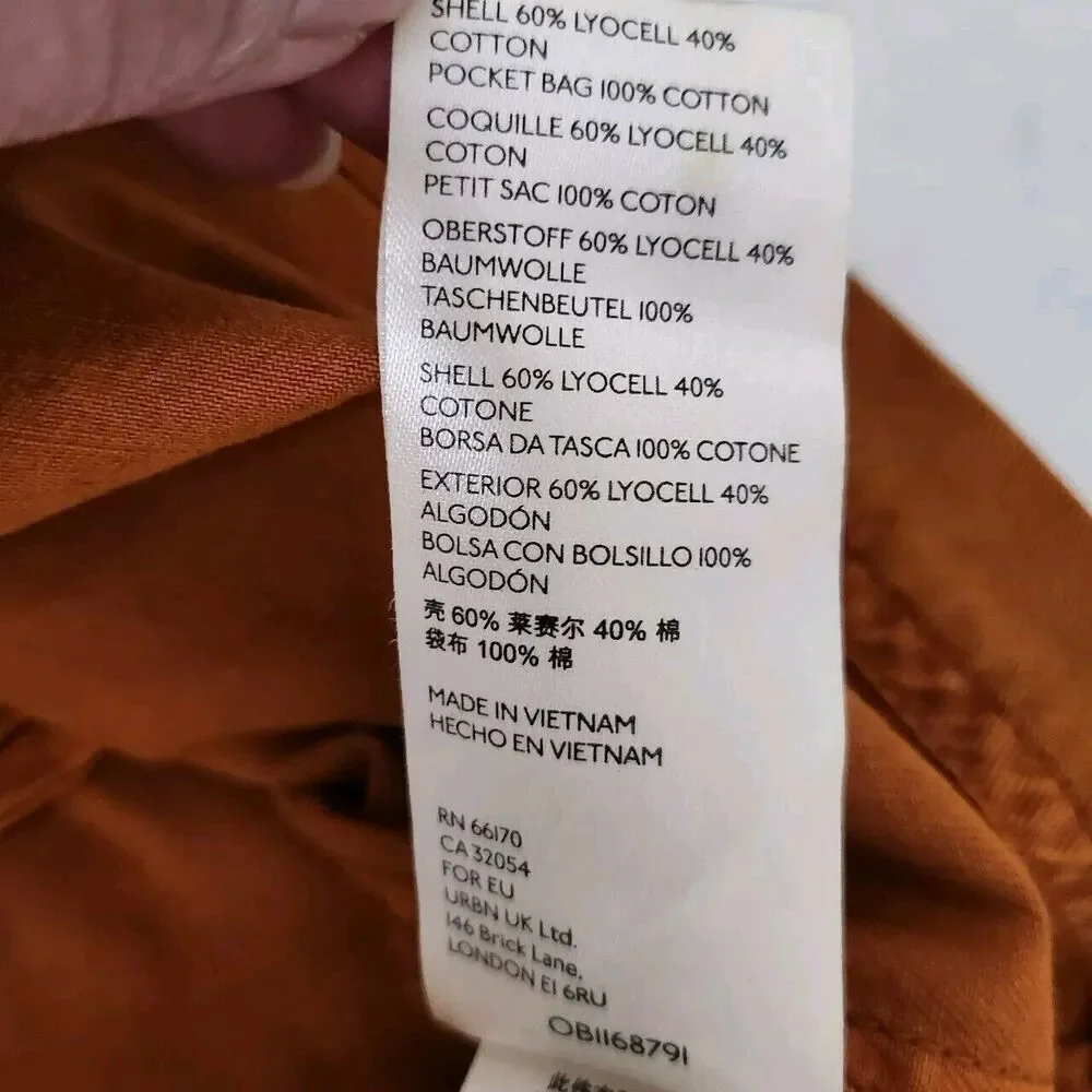 Anthropologie Briony Mini Skirt 4‎ Burnt Orange Button Fly Pockets Boho